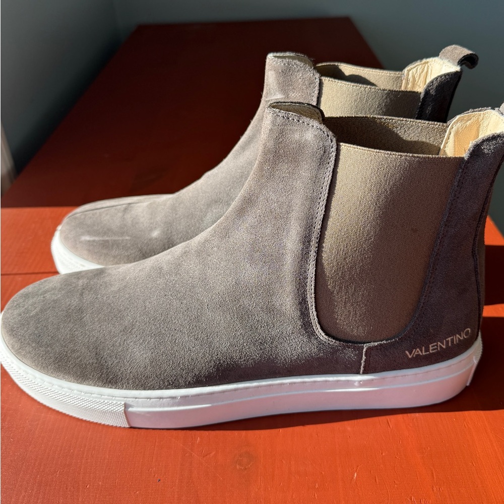 Valentino Beige and Brown Leather Boots